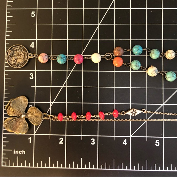 Vintage Fossil Necklace & Y coin Necklace - Picture 7 of 14